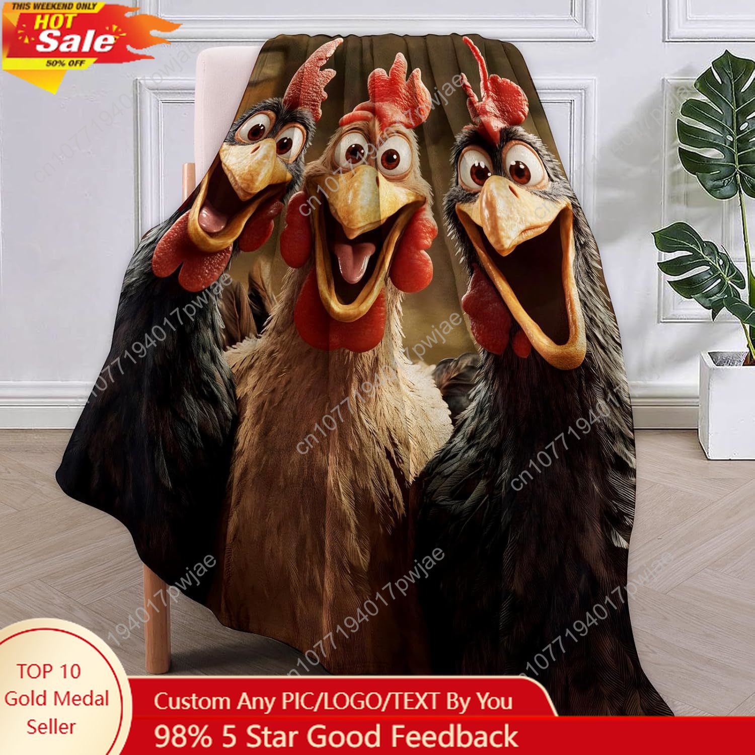 Chickens Blanket Gifts for Wom - Home Textiles & Furnishings ulasan dan harga
