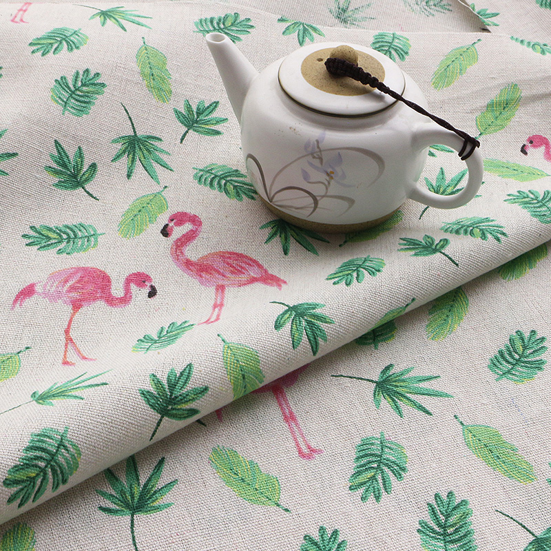 Flamingo Printed Cotton Linen  - Hot Home Of Textiles ulasan dan harga