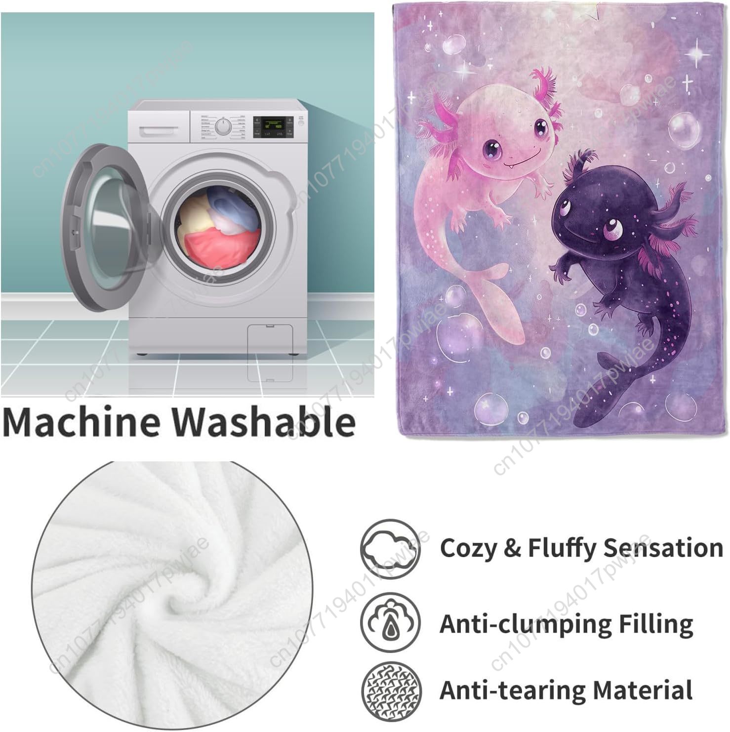 Axolotl Blanket Cute Axolotls  - Home Textiles & Furnishings ulasan dan harga