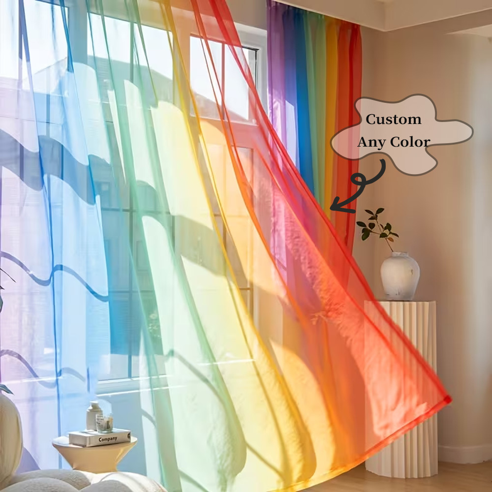 Custom 2D Flat 2pcs Sheer Curt - Home Textiles & Furnishings ulasan dan harga