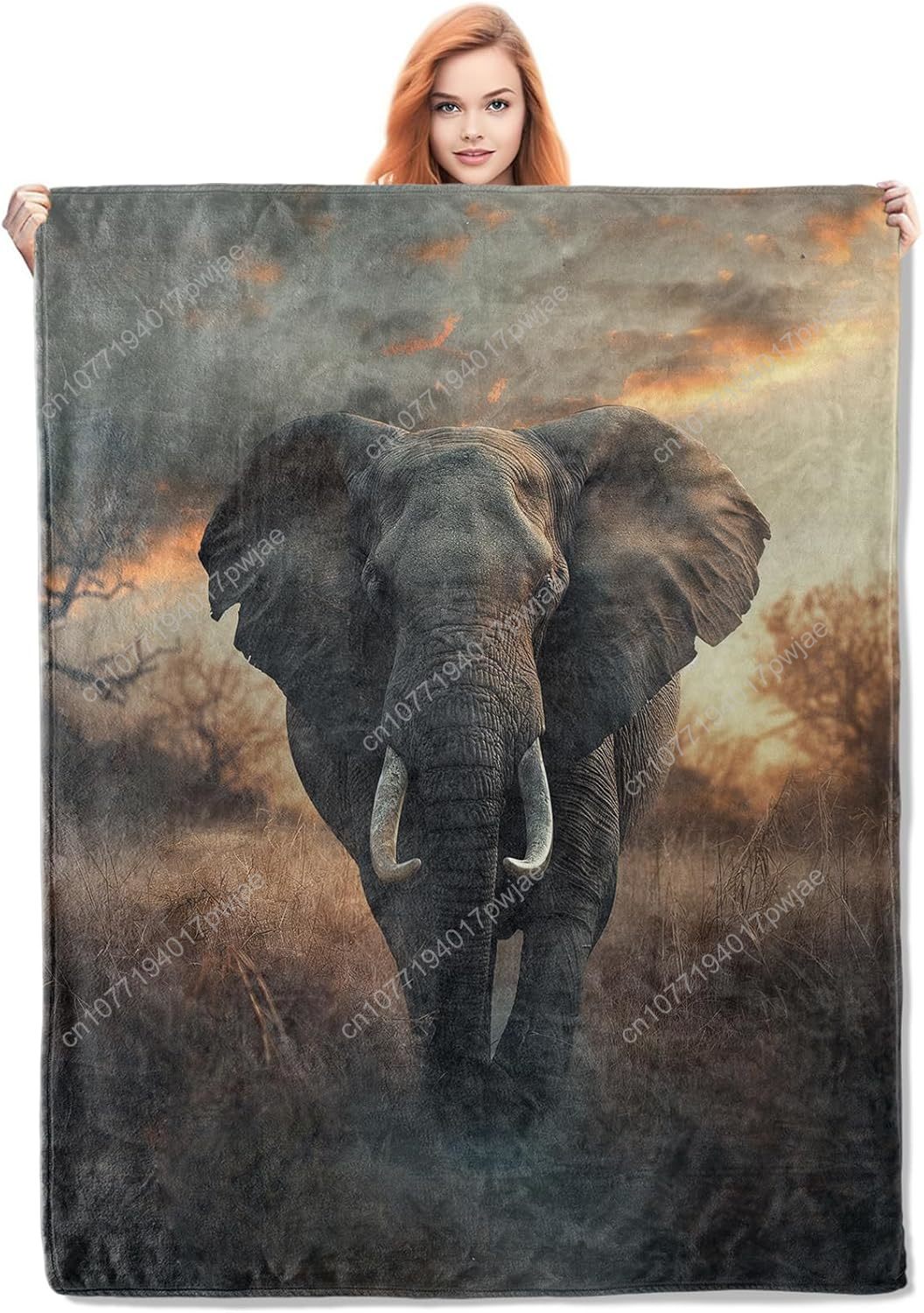 Elephant Fleece Blanket, Reali - Home Textiles & Furnishings ulasan dan harga