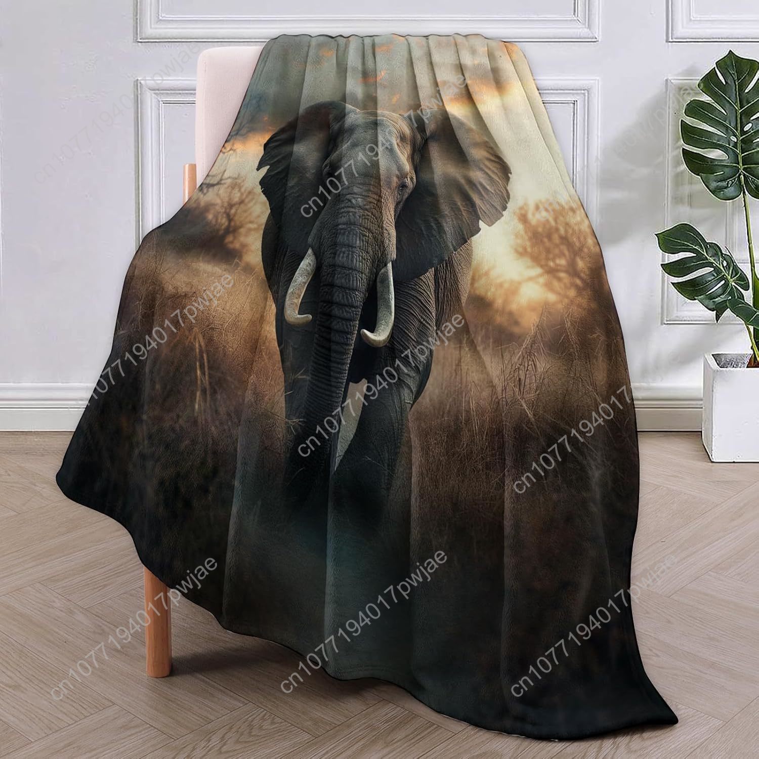 Elephant Fleece Blanket, Reali - Home Textiles & Furnishings ulasan dan harga