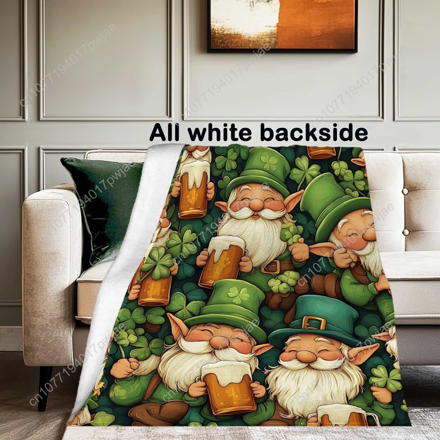 St. Patrick’s Day Gnome Throw  - Home Textiles & Furnishings ulasan dan harga