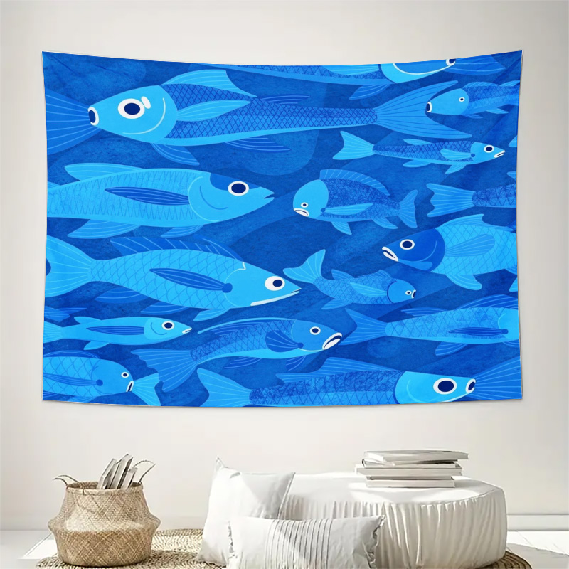 Nautical Fish Ocean Pattern Ta - Home Art Textiles ulasan dan harga
