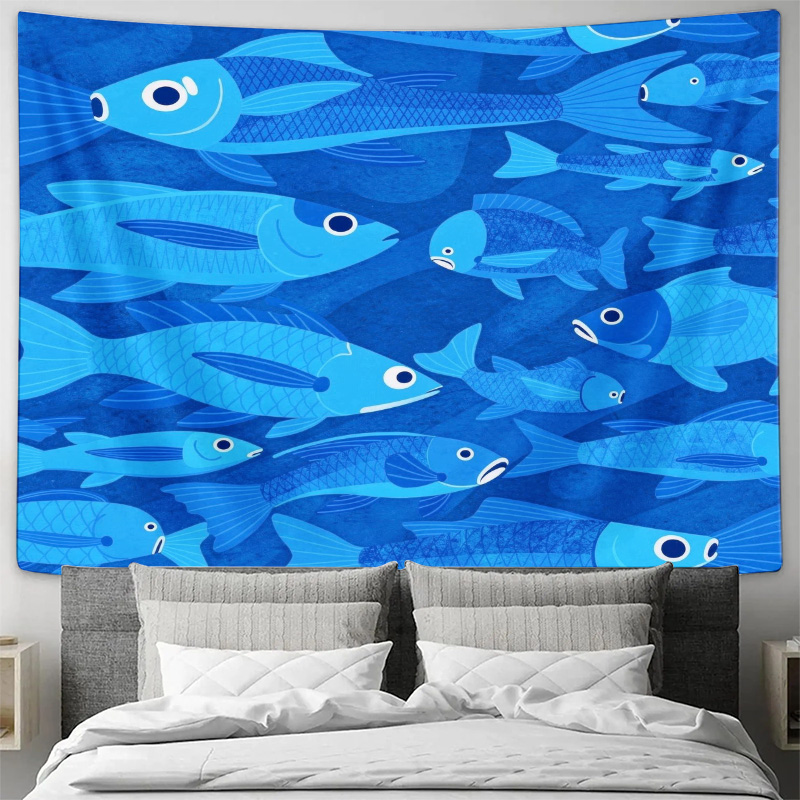 Nautical Fish Ocean Pattern Ta - Home Art Textiles ulasan dan harga