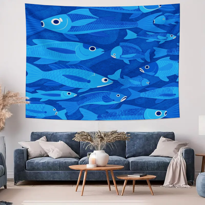Nautical Fish Ocean Pattern Ta - Home Art Textiles ulasan dan harga