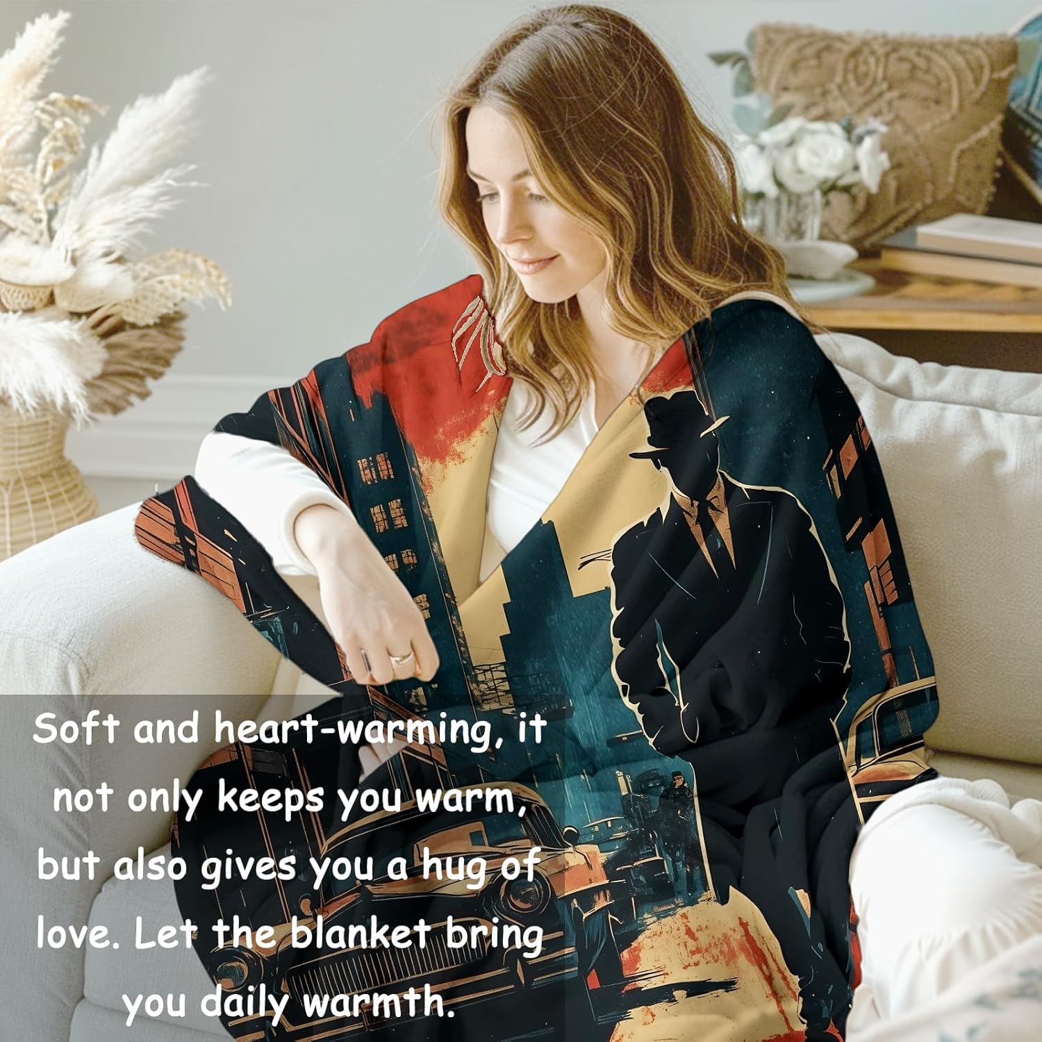 Noir Detective Blanket Gifts f - Home Textiles & Furnishings ulasan dan harga