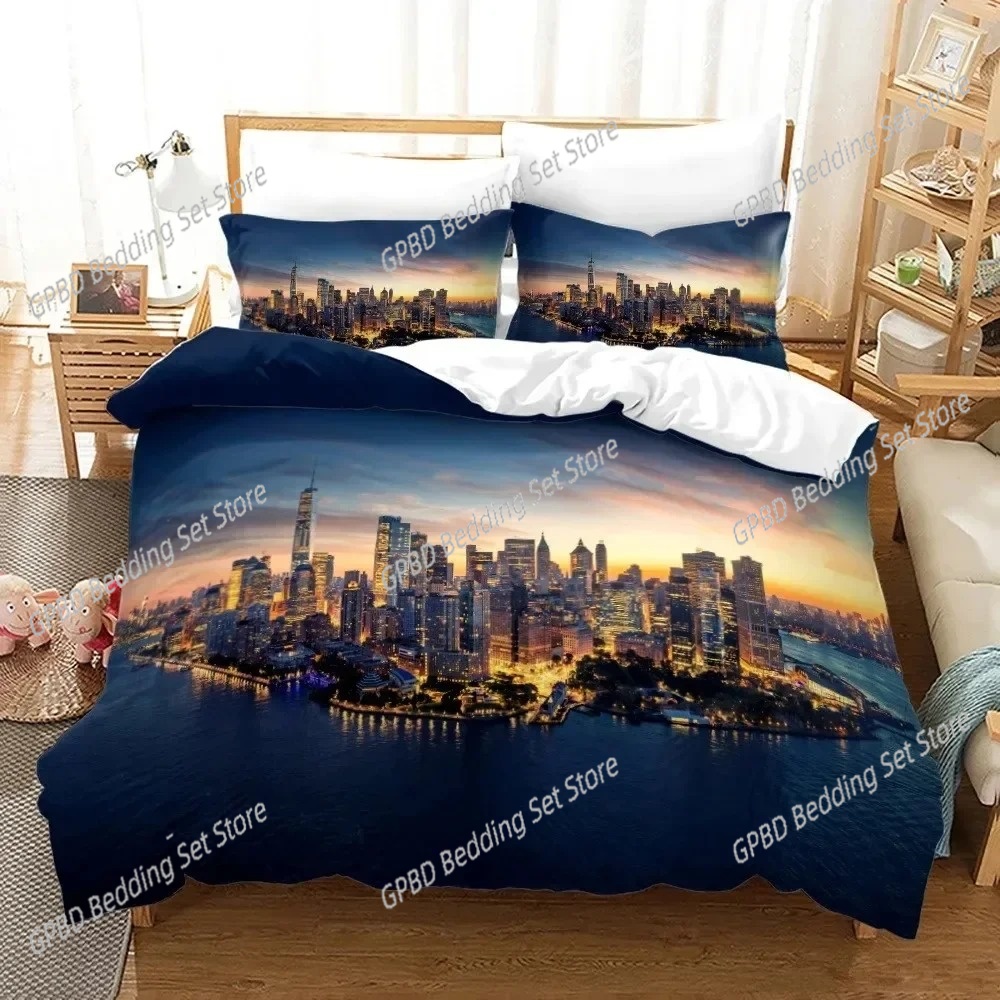 3D Print New York City Night V - Home Textiles New York ulasan dan harga
