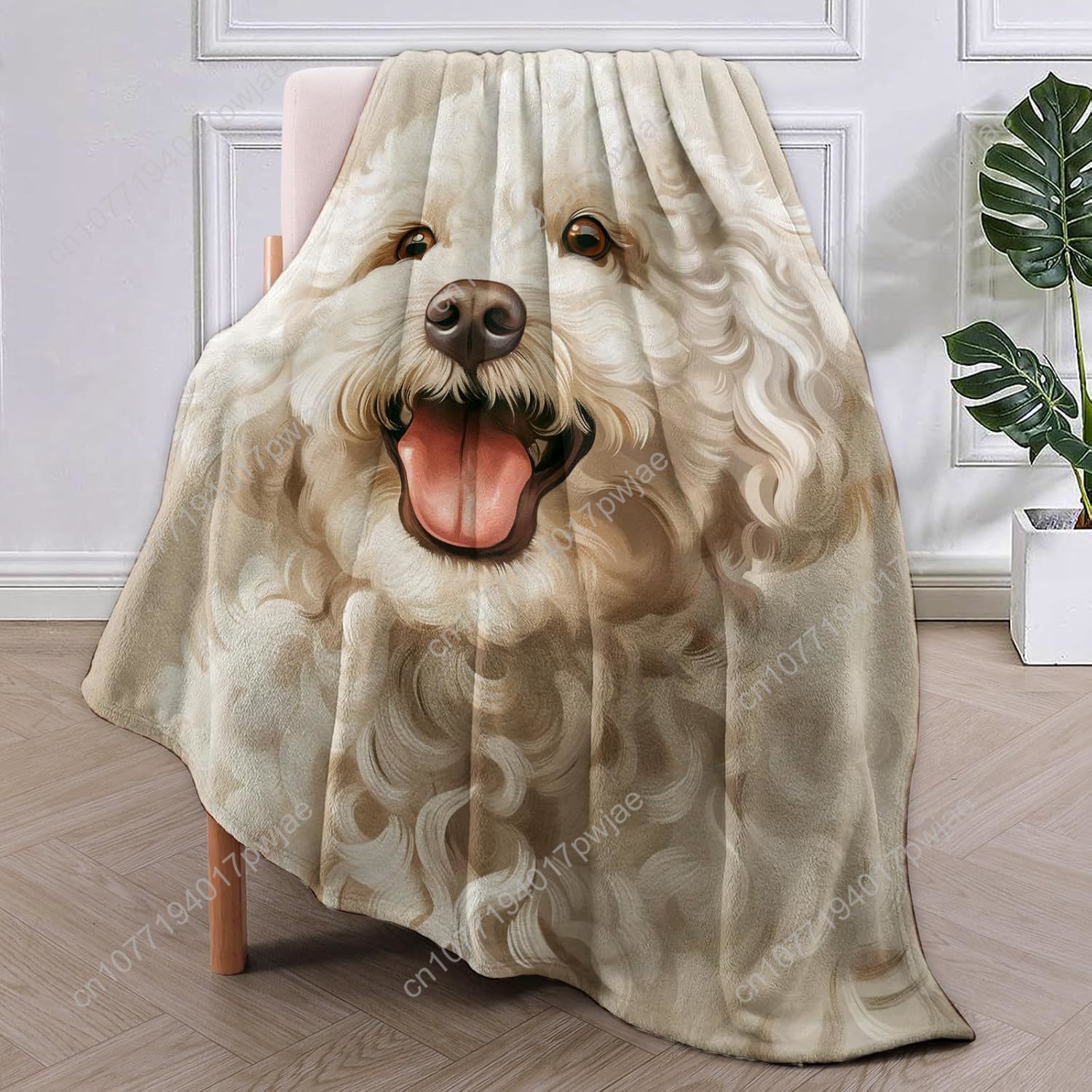 Joyful Poodle Portrait Blanket - Home Textiles Designer ulasan dan harga