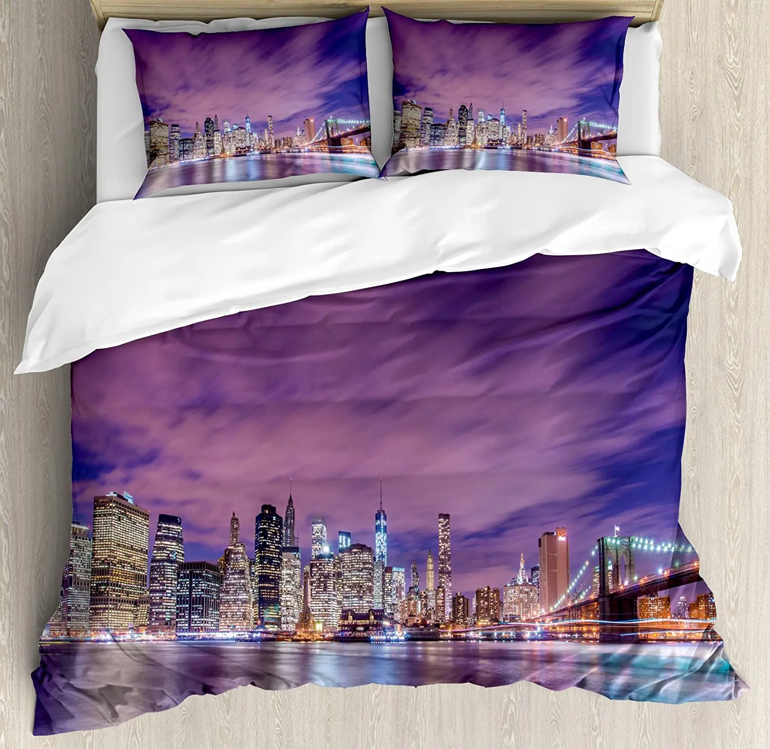 New York English Text Landscap - Home Textiles New York ulasan dan harga