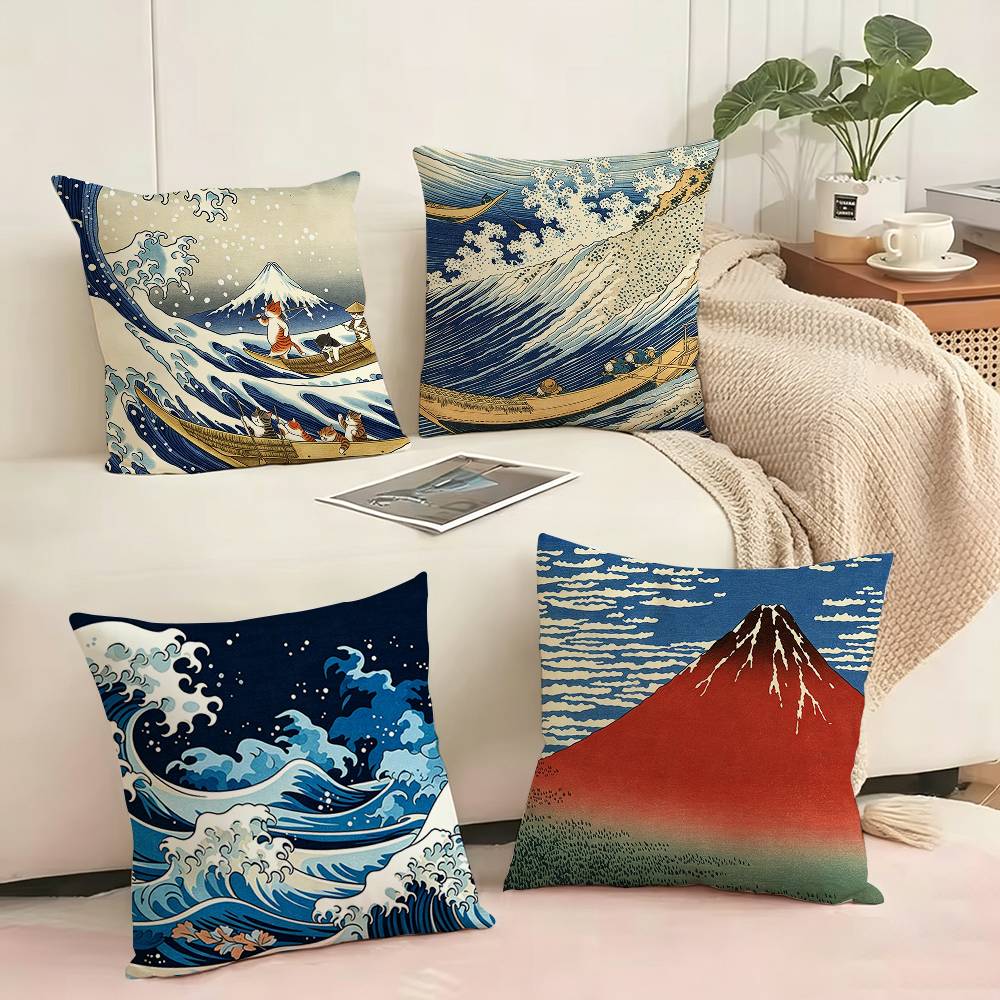 Art Katsushika H-Hokusai  Squa - Home Art Textiles ulasan dan harga