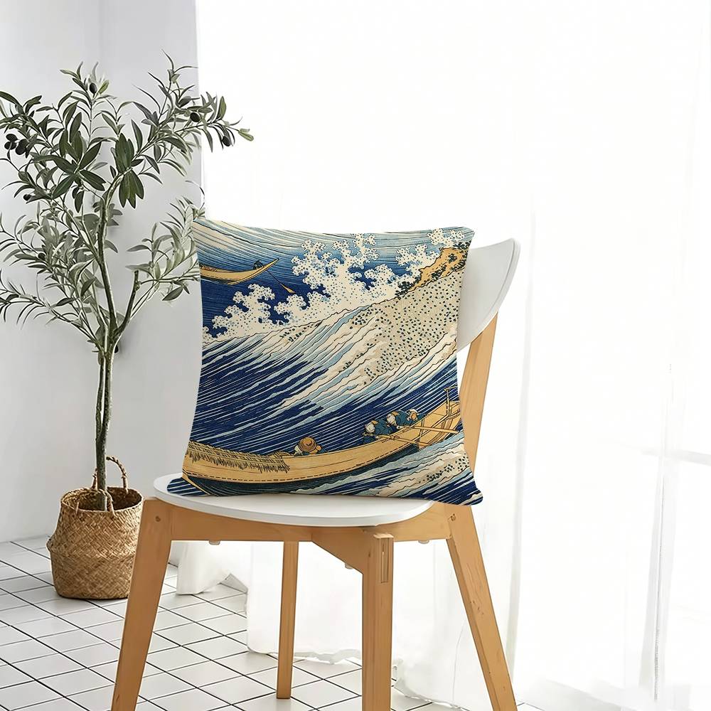 Art Katsushika H-Hokusai  Squa - Home Art Textiles ulasan dan harga