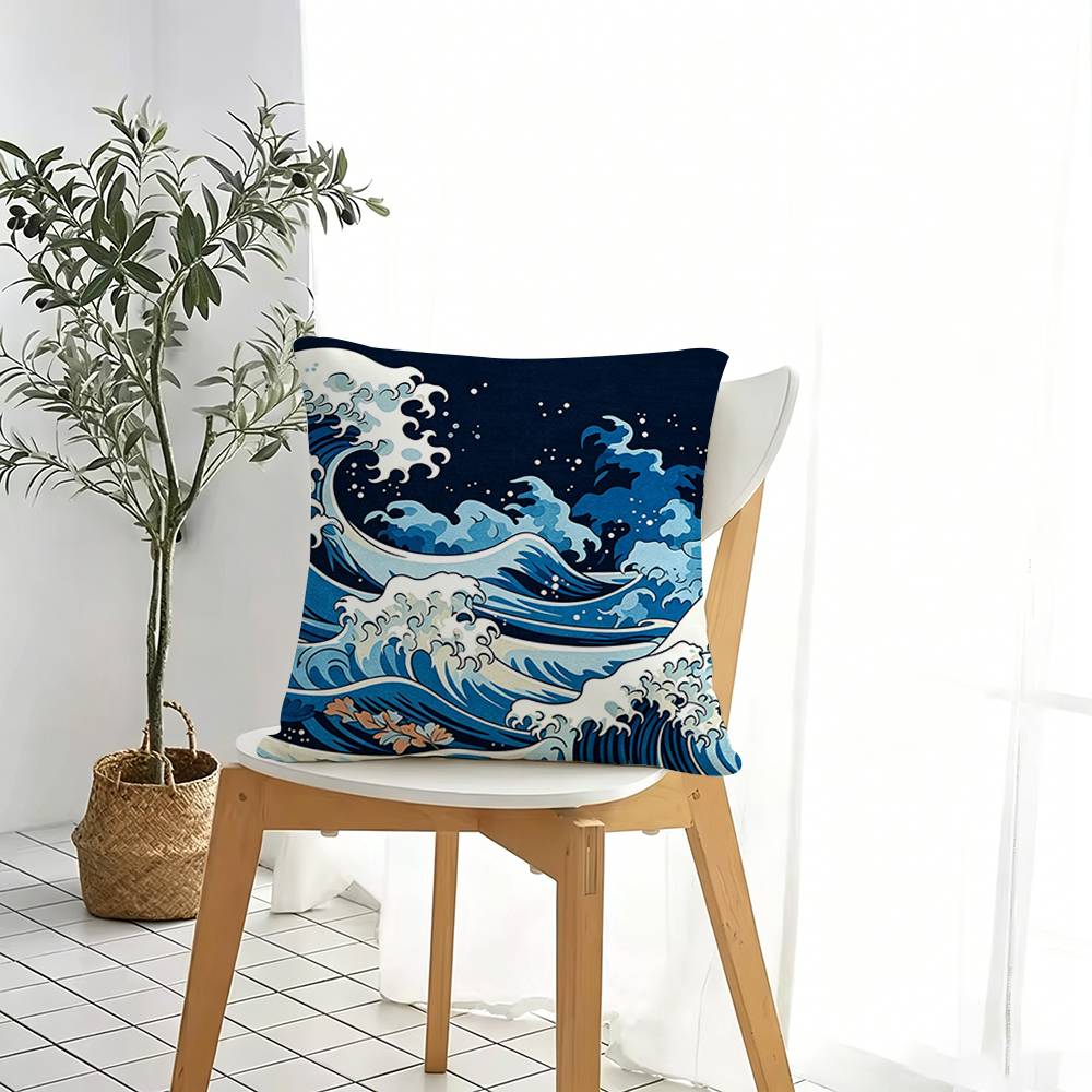 Art Katsushika H-Hokusai  Squa - Home Art Textiles ulasan dan harga